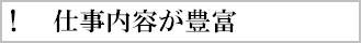 仕事内容が豊富